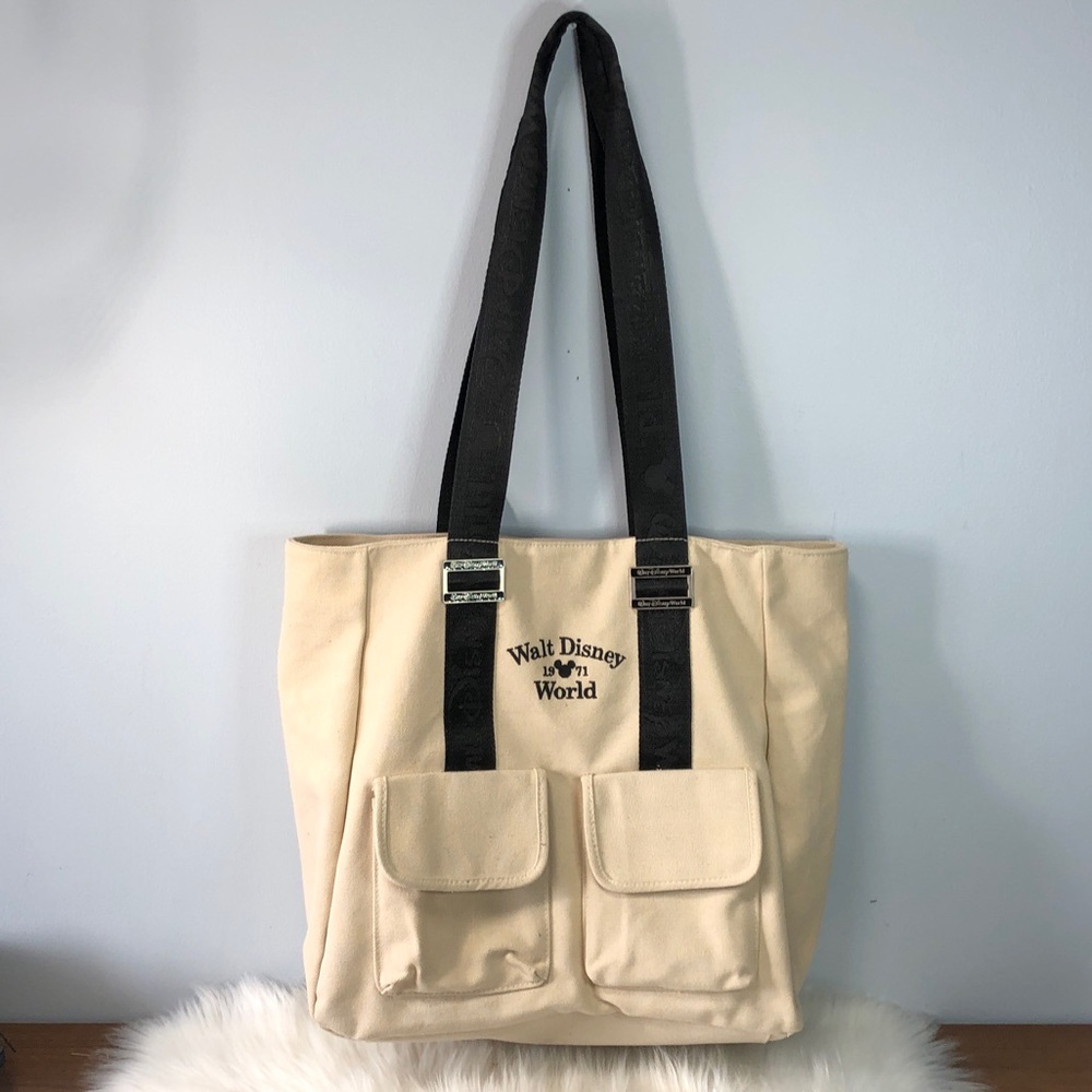 Walt Disney World Park  1971 Tote Bag Tan Ivory Canvas